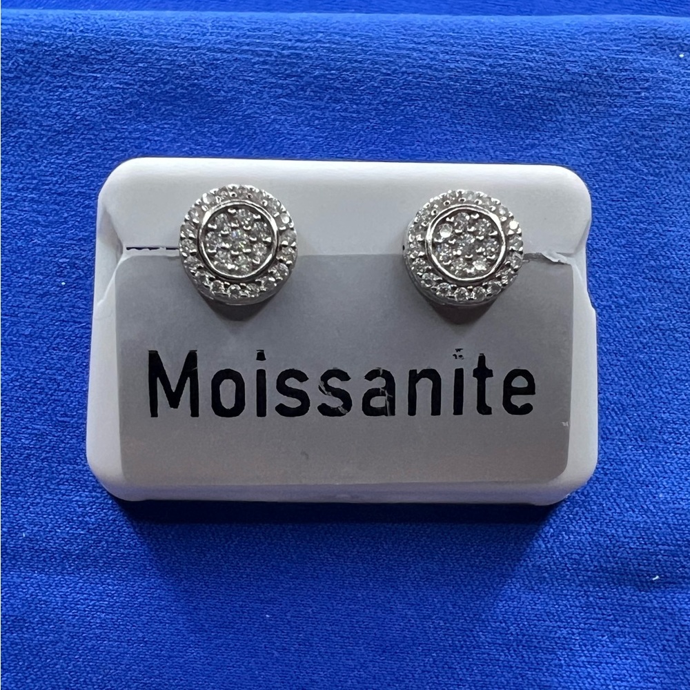 Moissanite Silver Stud Earrings